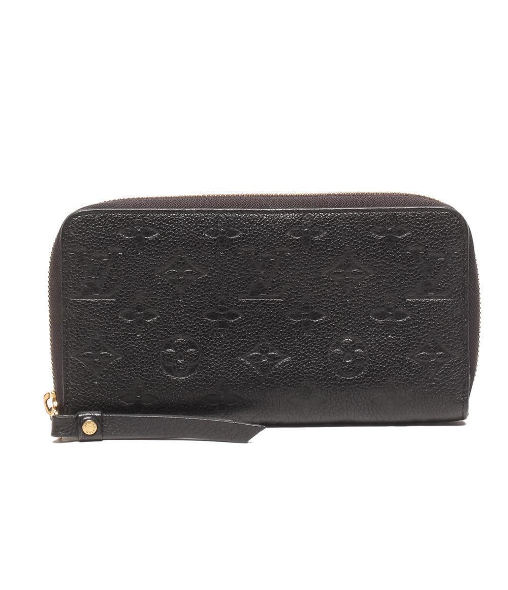 Louis Vuitton Round Zipper Wallet Portefeuille Monogram Empreinte Leather Black